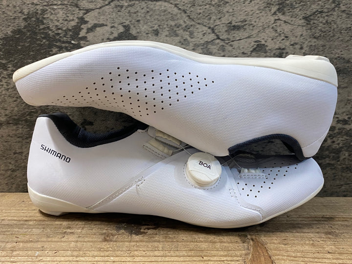 KA967 シマノ SHIMANO RC3 SHRC300M W01 S ビンディングシューズ 3穴 BOA 白 EU40 ※傷