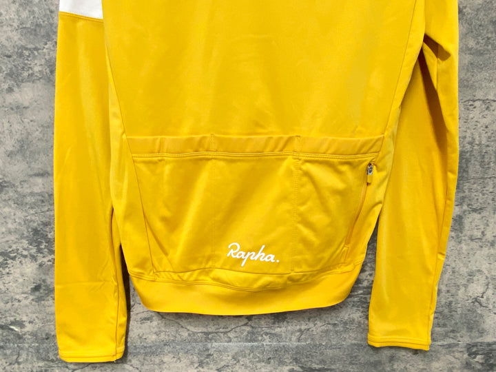 JY704 ラファ Rapha CORE LONG SLEEVE JERSEY 長袖 サイクルジャージ 黄 S 裏起毛