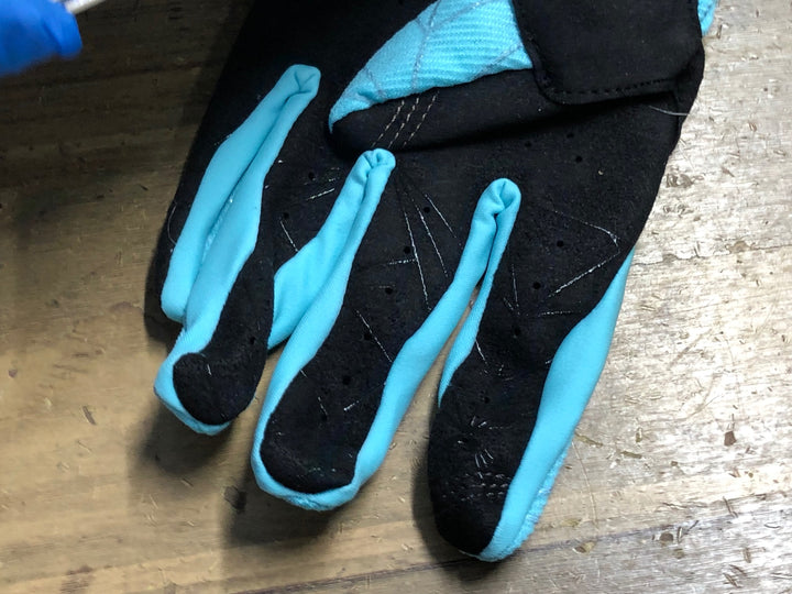KM549 ワンハンドレッド 100％ RIDEFIT GLOVES 長指 グローブ 水色 XL