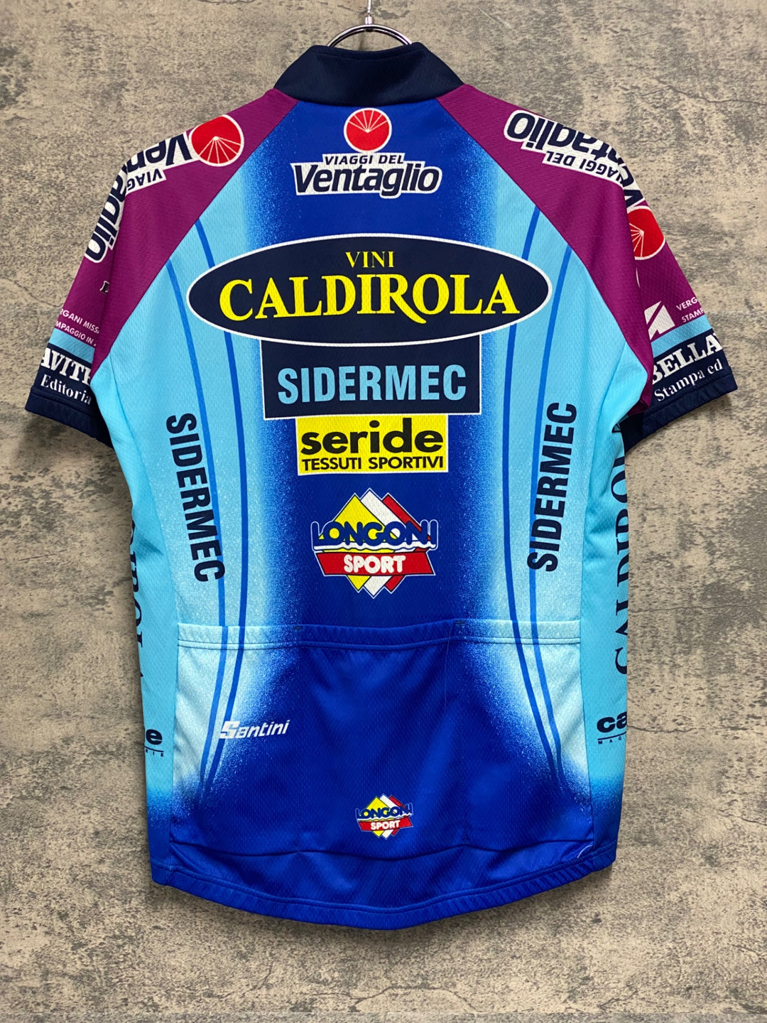 JW109 サンティーニ Santini 半袖 サイクルジャージ 青 M VINI CALDIROLA