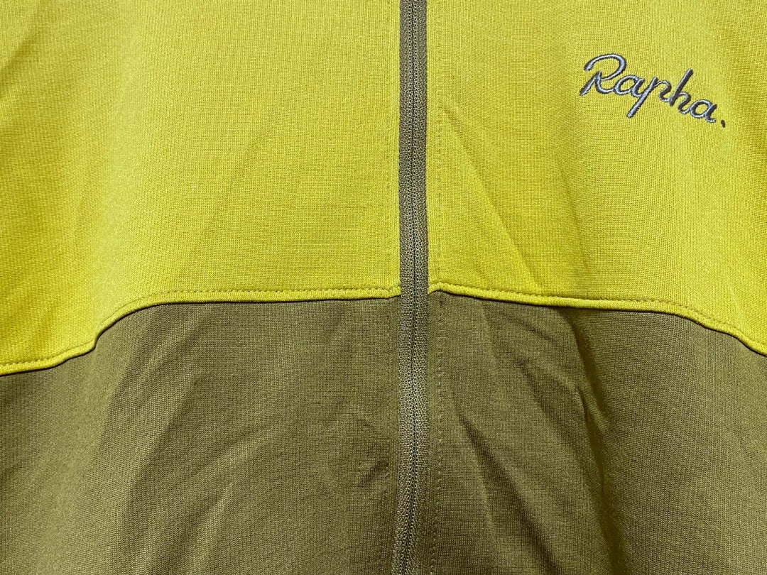 JR985 ラファ Rapha TRICOLOUR LONG SLEEVE JERSEY 長袖 サイクルジャージ 黄 茶 XL