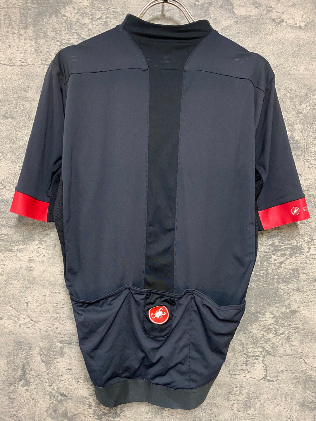 KB218 カステリ CASTELLI 半袖 サイクルジャージ 黒赤 XL