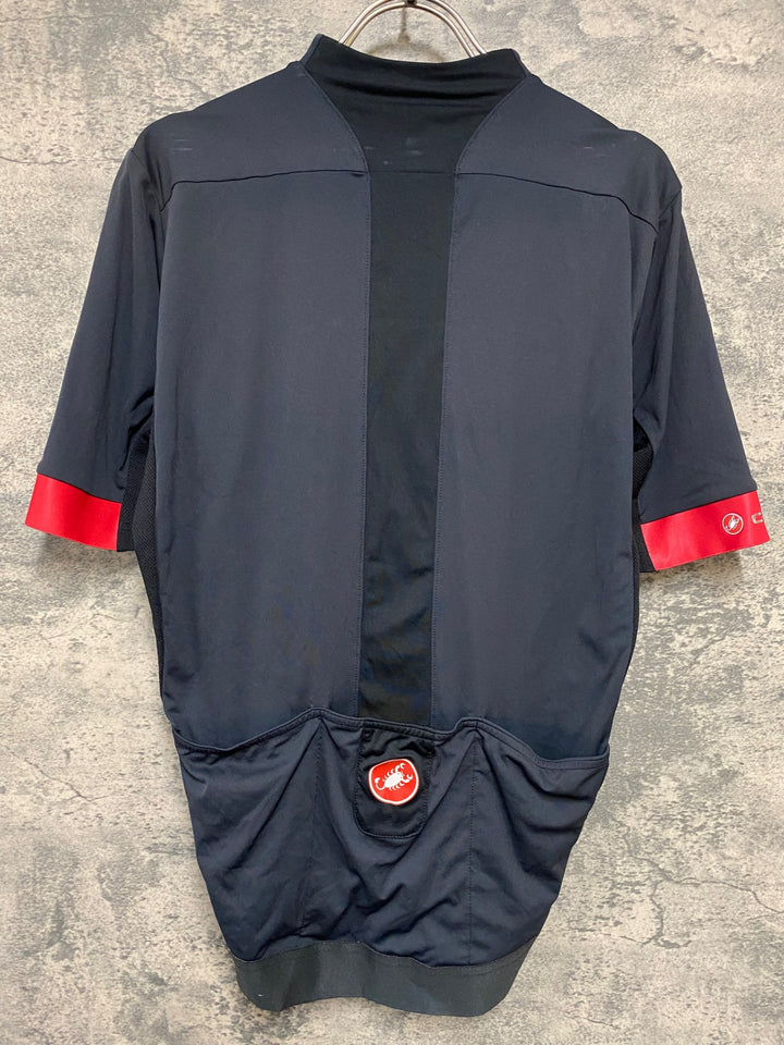 KB218 カステリ CASTELLI 半袖 サイクルジャージ 黒赤 XL