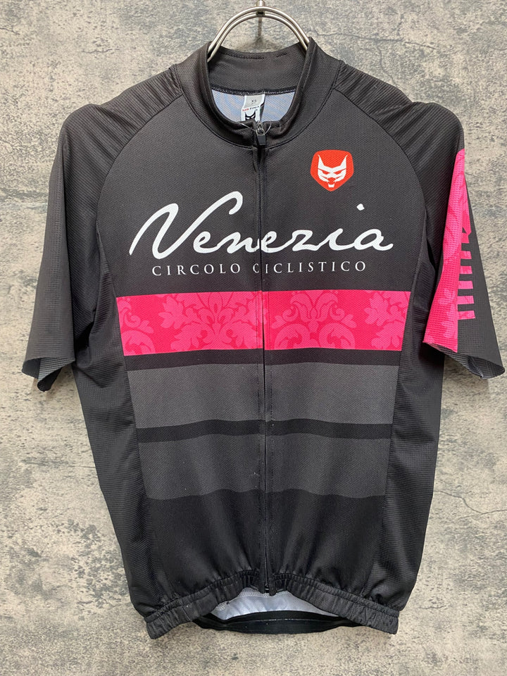 JS068 MS TINA 半袖 サイクルジャージ 黒 ピンク XS