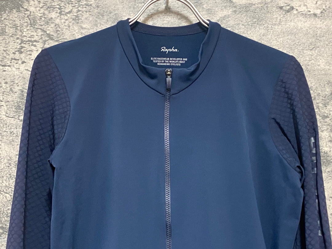 KB607 ラファ Rapha PRO TEAM LONG SLEEVE AERO JERSEY 長袖 サイクルジャージ ネイビー L