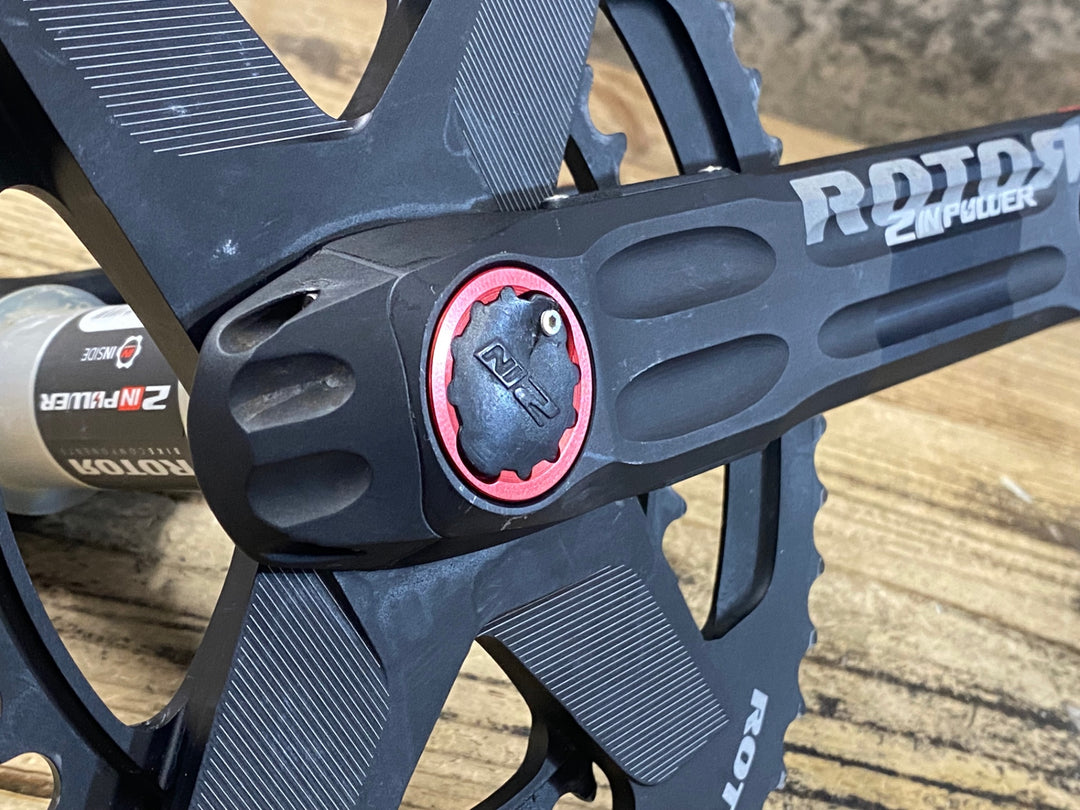 KF889 ローター ROTOR 2INPOWER Q-RINGS パワーメーター クランクセット 165mm 楕円 52/36T Φ30 接続確認済 ※プラグキャップ破損