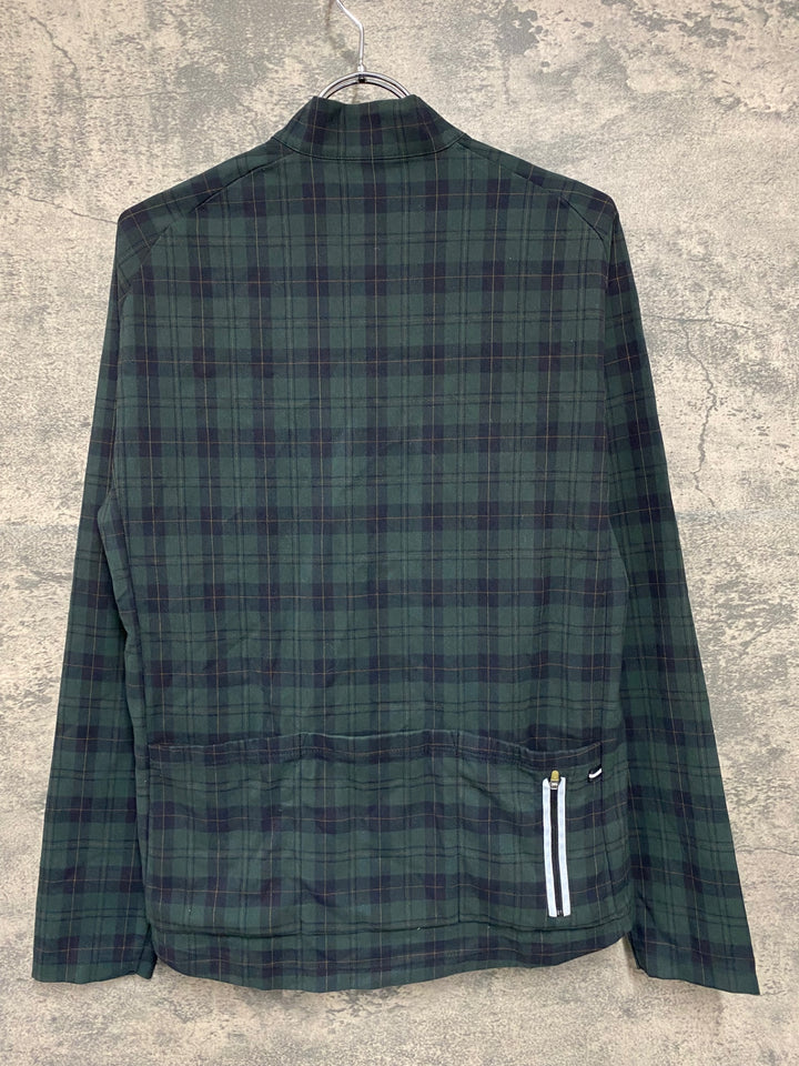 JS731 カペルミュール KAPELMUUR 長袖 サイクルジャージ M 緑 チェック サイクルキャップ キャップ M