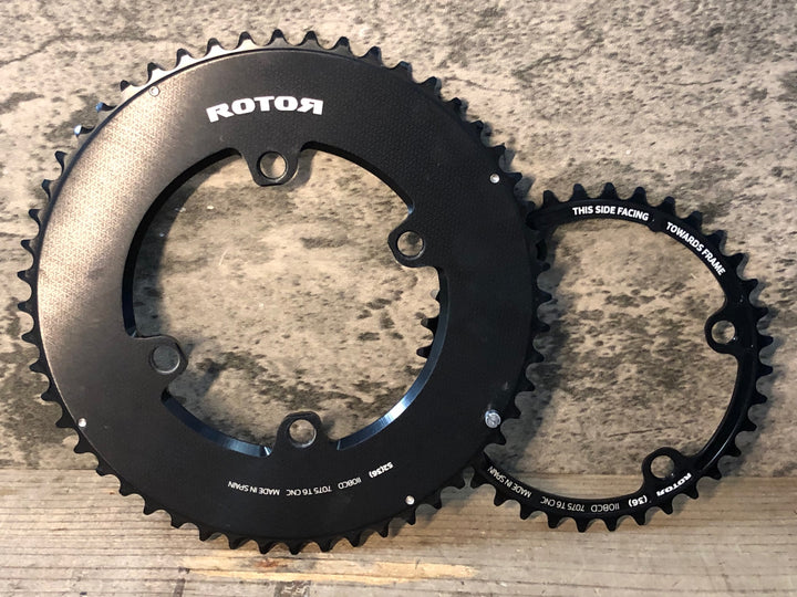 JT544 ローター ROTOR AERO ROUND RING チェーンリングセット 黒 52/36T BCD110
