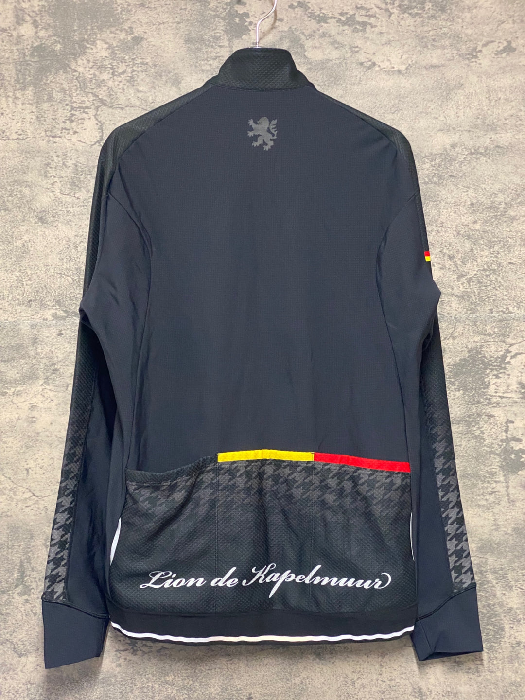 KN359 リオンドカペルミュール Lion de KAPELMUUR 長袖 サイクルジャージ 裏起毛 黒 XL