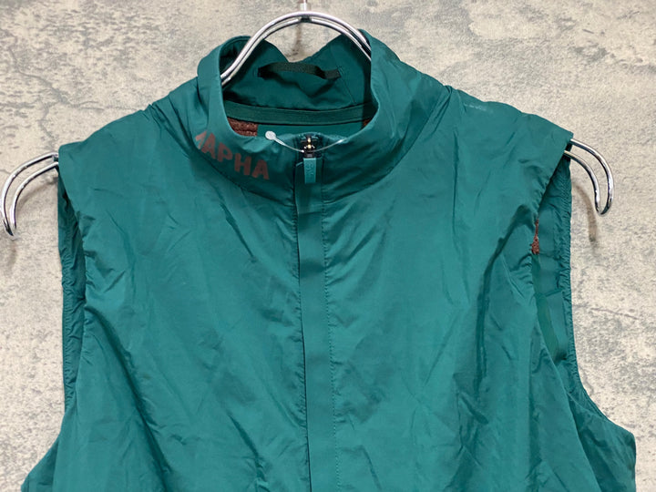 JD883 ラファ Rapha PRO TEAM INSULATED GILET ジレ サイクルベスト 緑 S 裏起毛