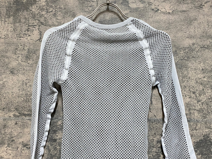 JO706 ミレー MILLET 長袖 ベースレイヤー メッシュ グレー S/M