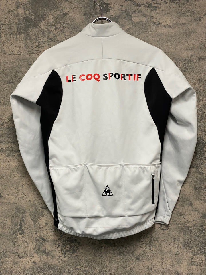 JT586 ルコックスポルティフ le coq sportif 長袖 サイクルジャケット 白 黒 S 裏起毛