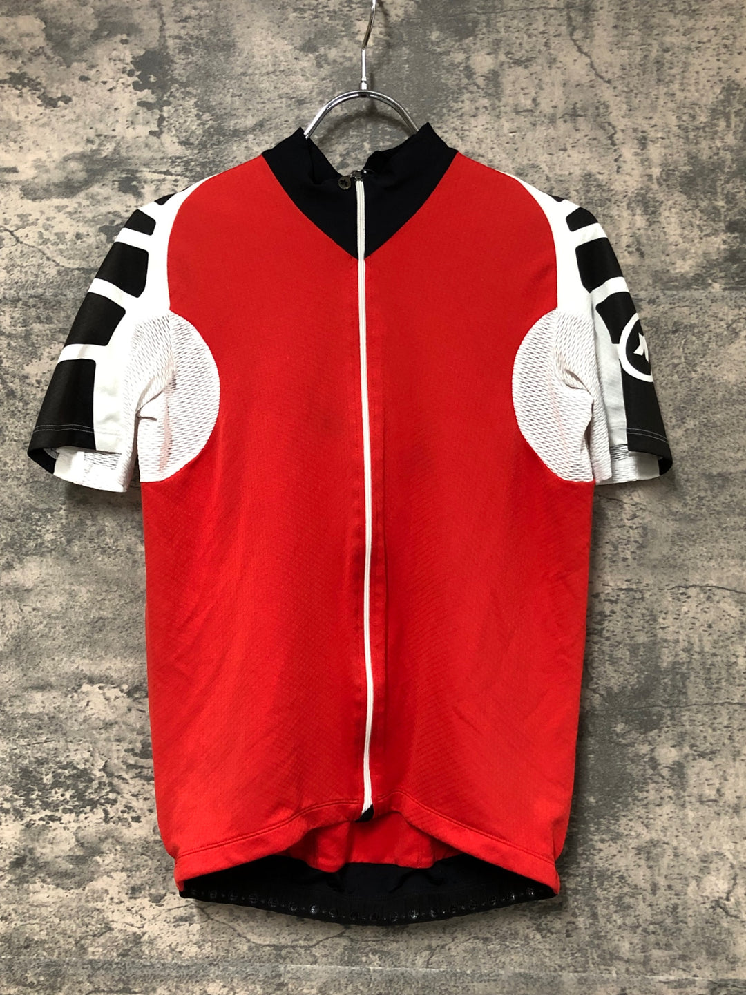 JQ567 アソス ASSOS 半袖 サイクルジャージ 赤白 L ※汚れ