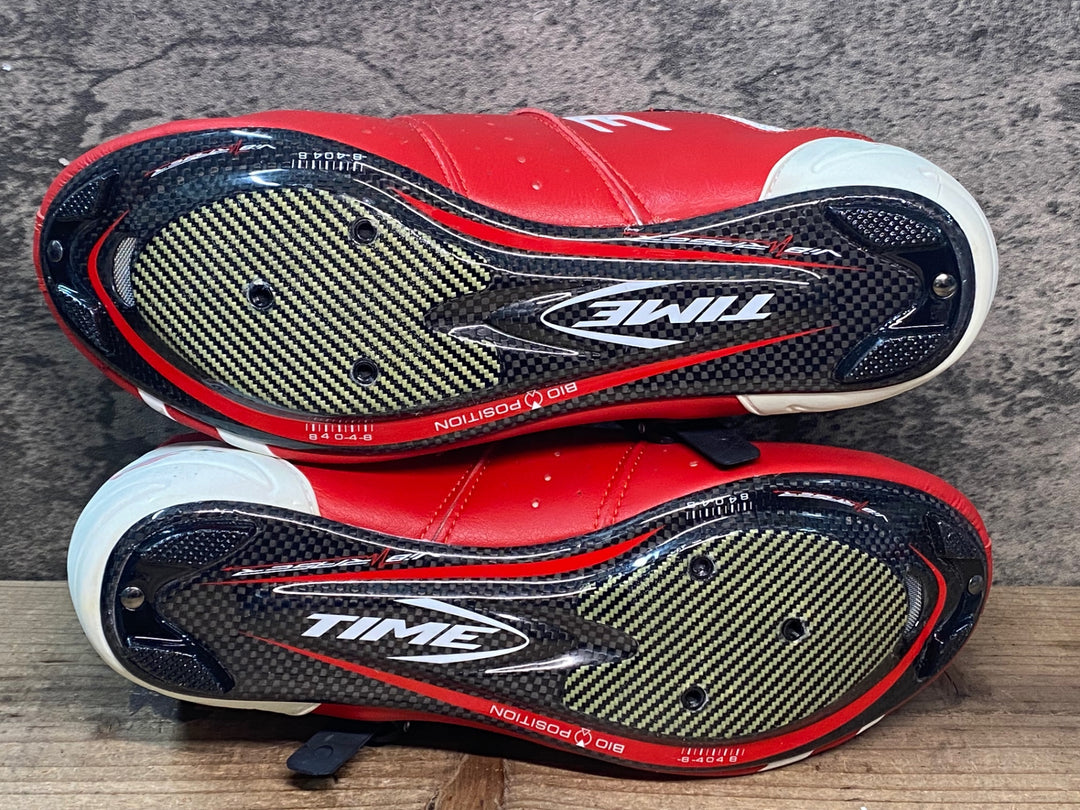 JR490 タイム TIME ULTEAM RS CARBON ビンディングシューズ 赤 EU41.5