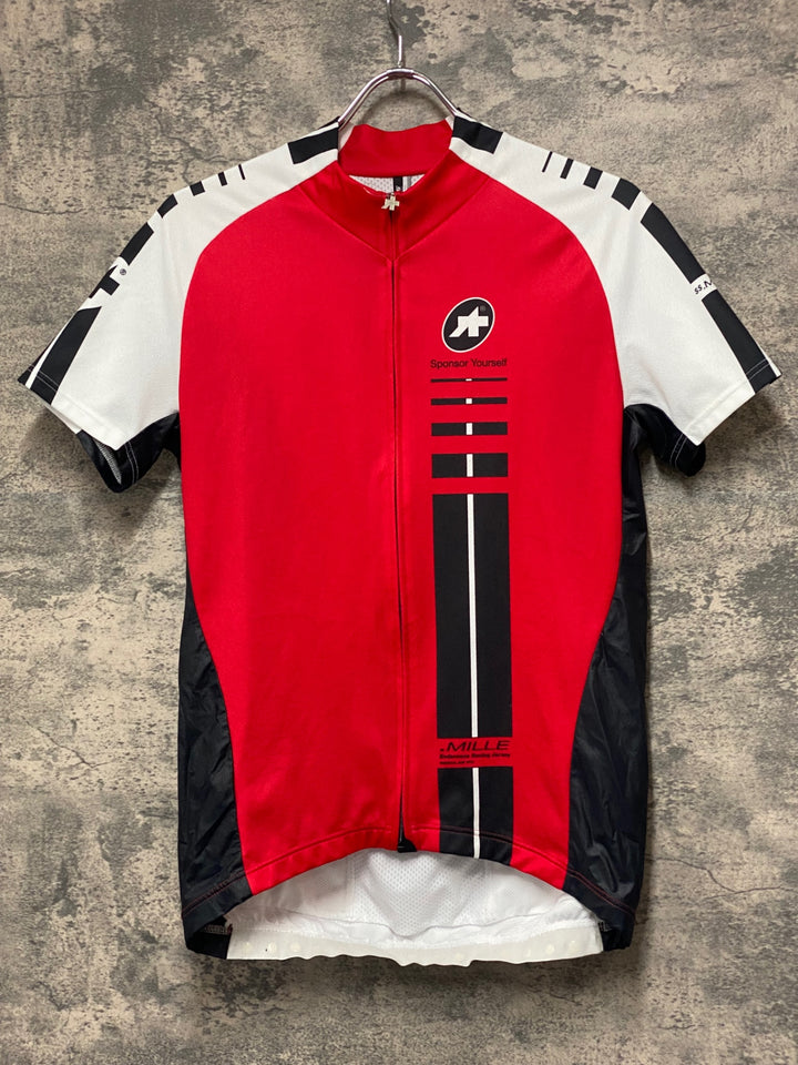 JH861 アソス assos ミレ MILLE 半袖 サイクルジャージ 黒 赤 白 M