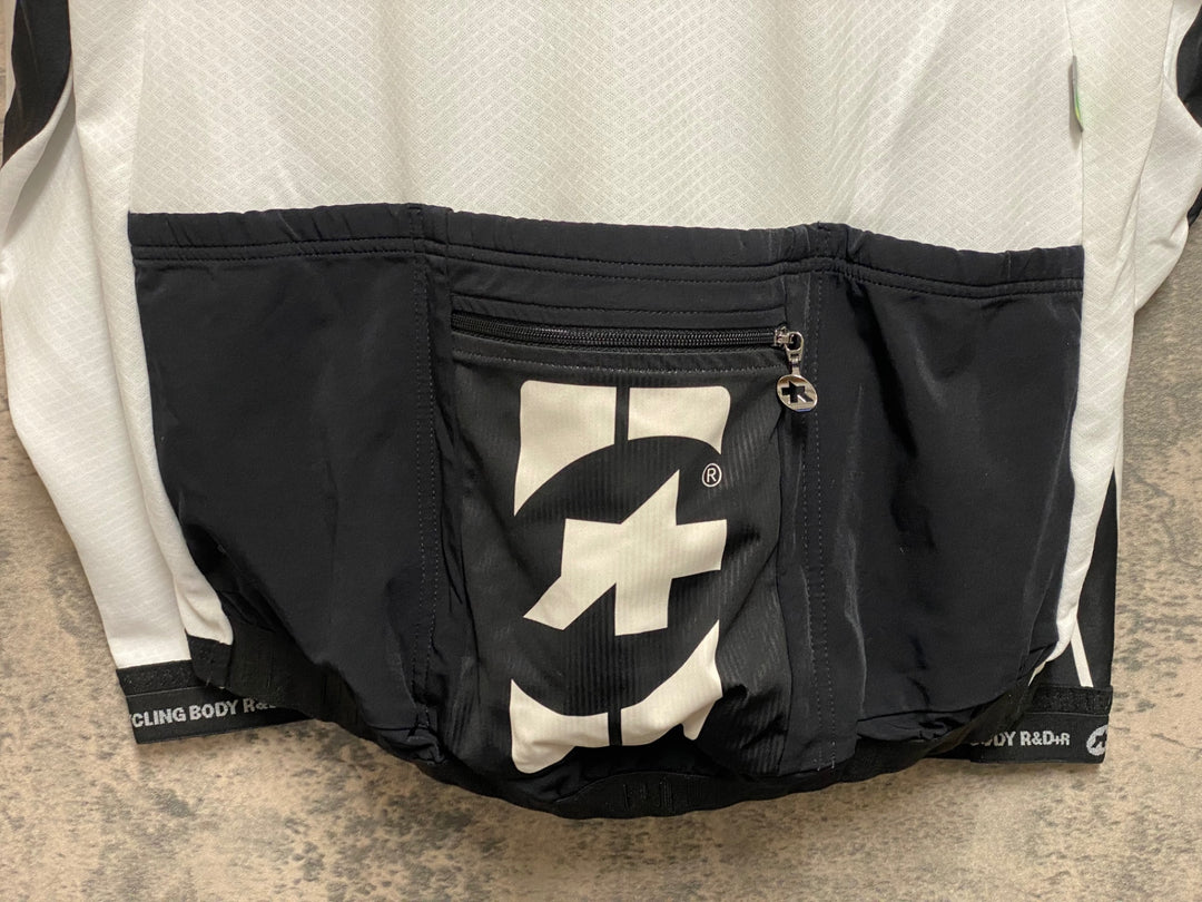 JQ142 アソス assos iJ Intermediate s7 Jersey 長袖サイクルジャケット 白黒 M 裏起毛