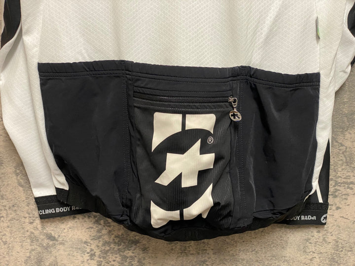 JQ142 アソス assos iJ Intermediate s7 Jersey 長袖サイクルジャケット 白黒 M 裏起毛