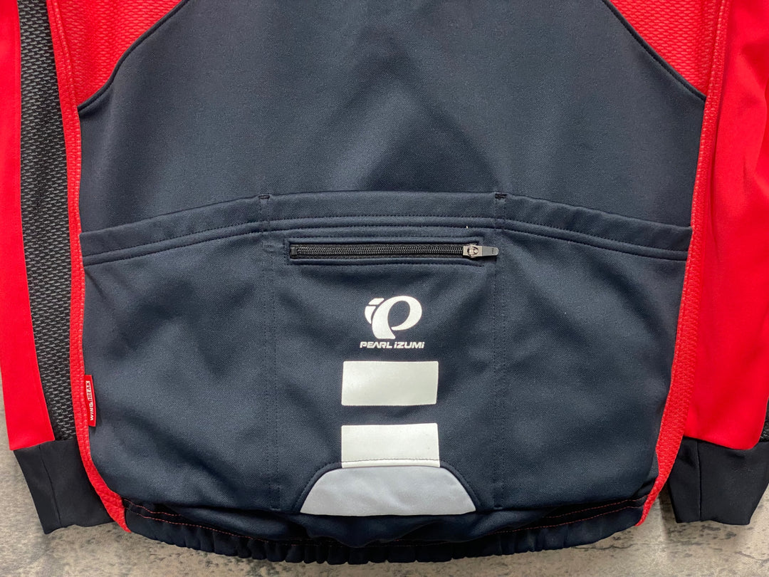 JU645 パールイズミ PEARL iZUMi 長袖 サイクルジャケット S 赤黒 裏起毛