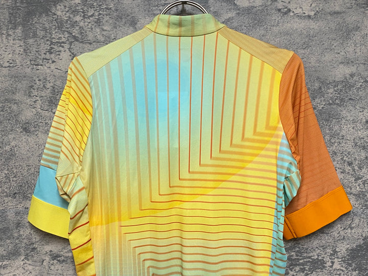 JQ368 ラファ Rapha TUNNEL VISION TRAINING JERSEY 半袖 サイクルジャージ オレンジ 黄 L