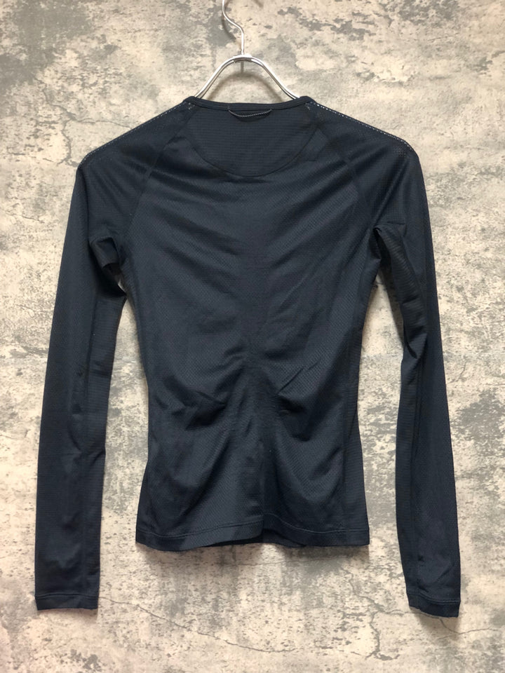 KM112 ラファ Rapha WOMEN'S LIGHTWEIGHT BASE LAYER 長袖 ベースレイヤー 黒 XS 腰回り ※擦れ大
