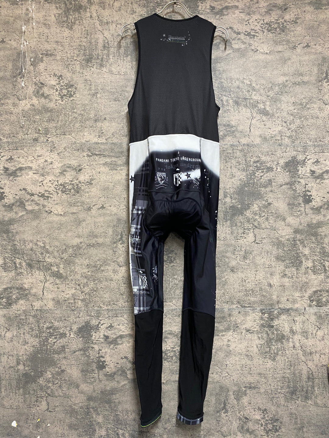 JR925 パンダーニ PANDANI ビブタイツ 黒 白 チェック M 裏起毛