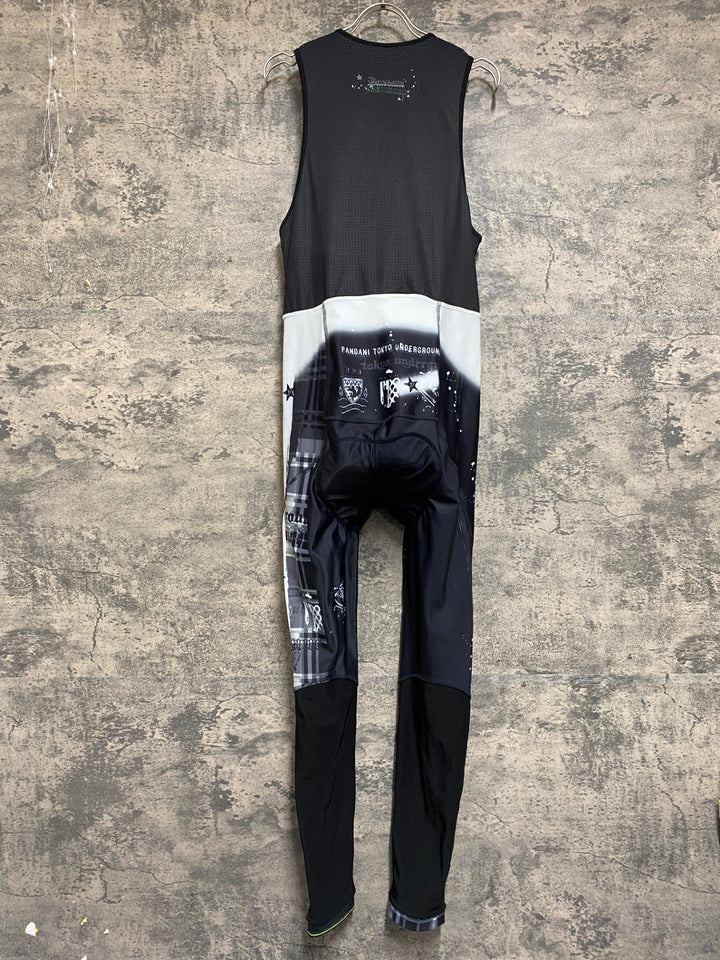 JR925 パンダーニ PANDANI ビブタイツ 黒 白 チェック M 裏起毛