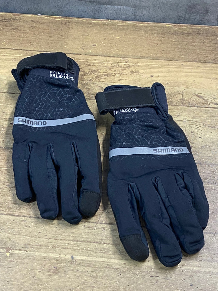 KD428 シマノ SHIMANO SHIMANO 長指 ウィンターグローブ 黒 L 裏起毛 GORE TEX INFINIUM スレあり