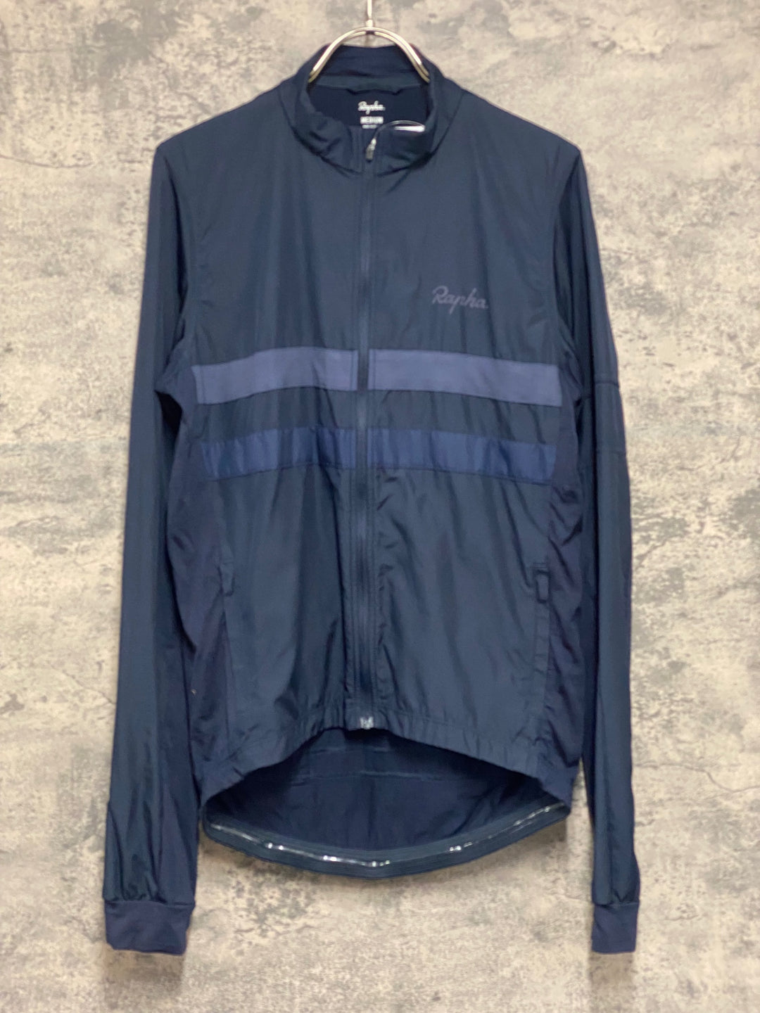 KF708 ラファ Rapha LONG SLEEVE BREVET WINDBLOCK JERSEY 長袖 サイクルジャージ 紺 M