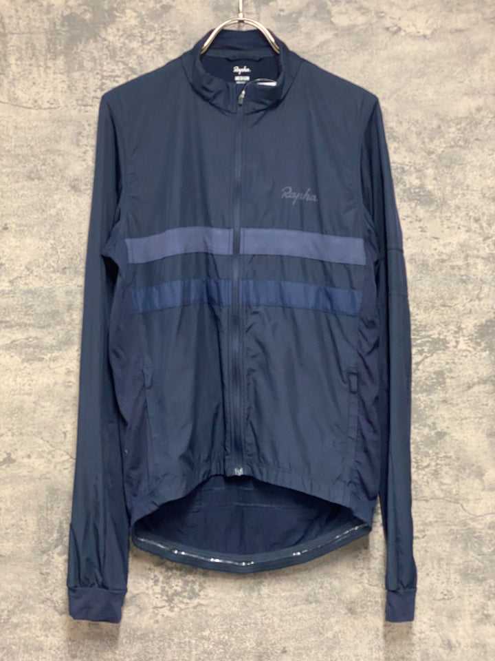 KF708 ラファ Rapha LONG SLEEVE BREVET WINDBLOCK JERSEY 長袖 サイクルジャージ 紺 M