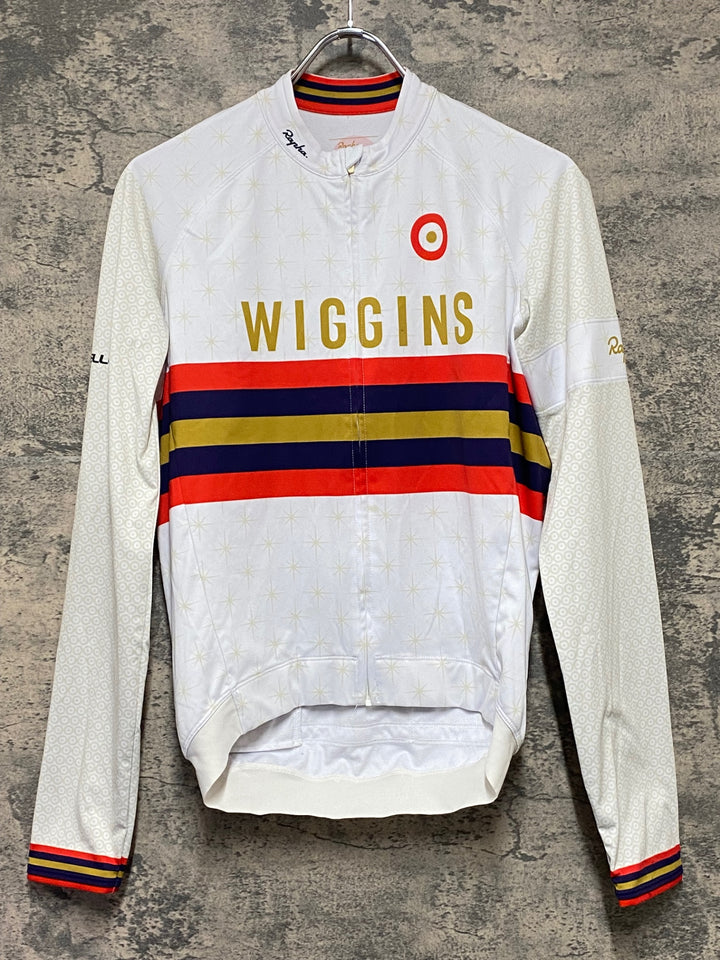 KN956 ラファ Rapha L/S CORE JERSEY WIGGINS 長袖 サイクルジャージ 白 S 裏起毛