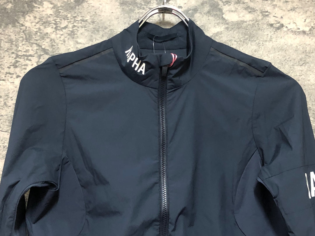 KM121 ラファ Rapha WOMEN'S PRO TEAM LIGHTWEIGHT WIND JACKET 長袖 ウィンドブレーカー 紺 XS