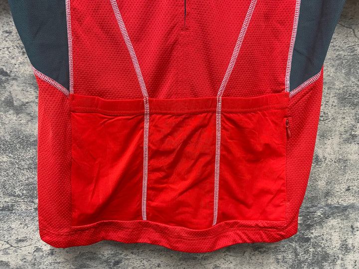 KD231 スコット SCOTT 半袖 ハーフジップ サイクルジャージ 赤 L