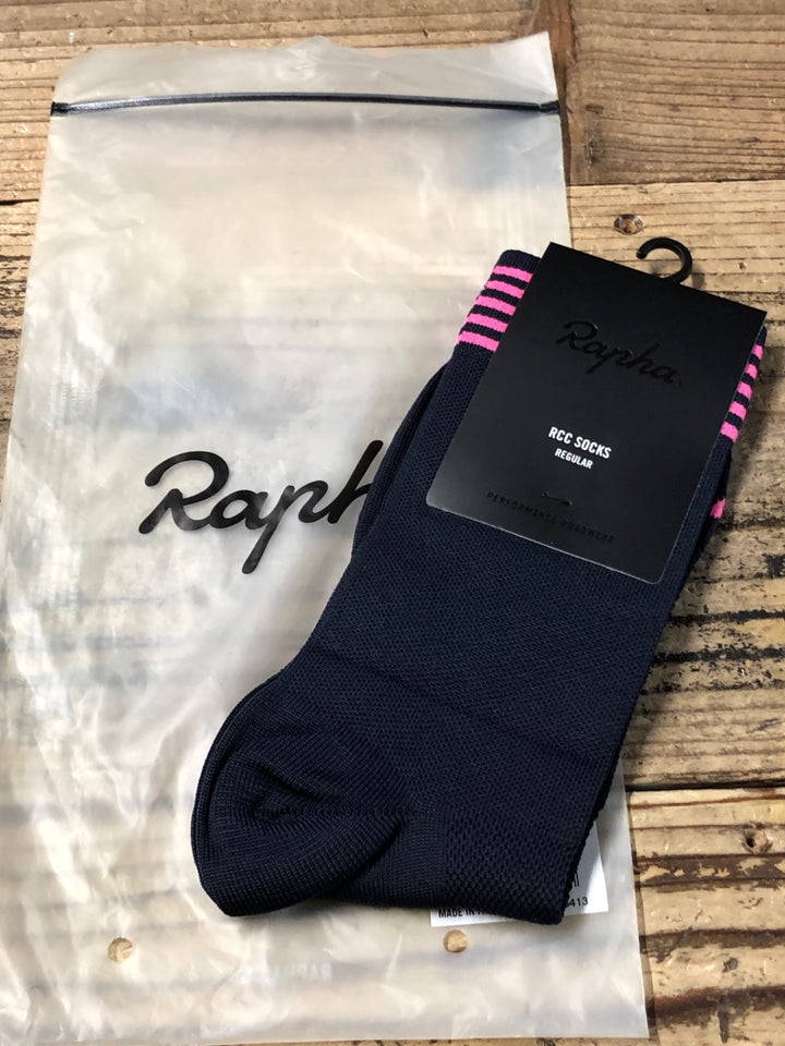 KD257 ラファ Rapha RCC PRO TEAM SOCKS REGULAR サイクルソックス 黒 L