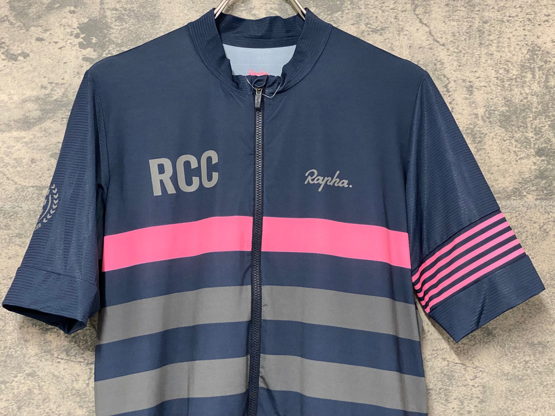 KK536 ラファ Rapha RCC PRO TEAM JERSEY 半袖 サイクルジャージ 紺 L