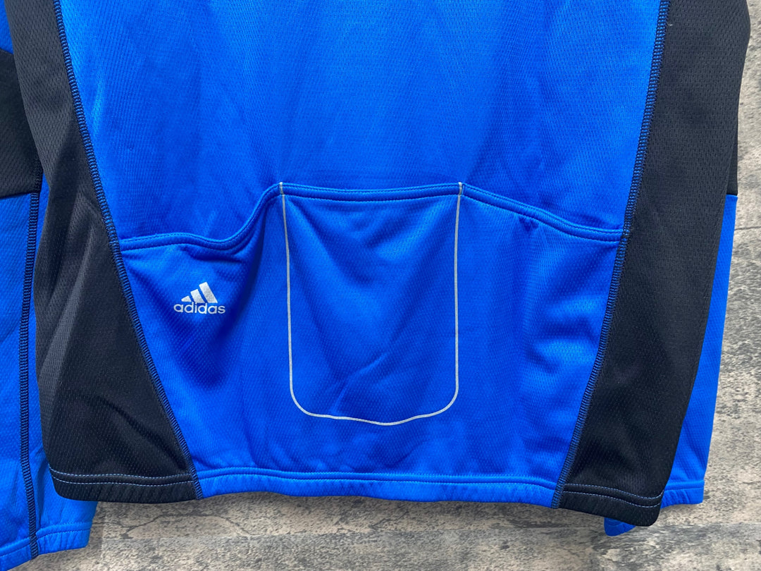 JG788 アディダス adidas 長袖 サイクルジャージ 青 XO 裏起毛
