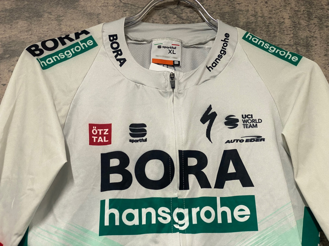 KJ822 スポーツフル sportful 半袖 サイクルジャージ 白 緑 XL BORA hansgrohe