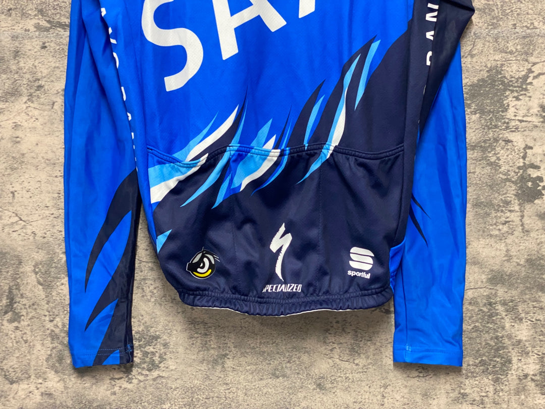 KJ803 スポーツフル sportful 長袖 サイクルジャージ 青 M 裏起毛 SAXO BANK