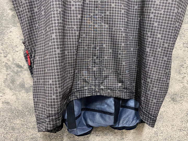 JY353 rh+ 半袖 サイクルジャージ M グレー/イエロー