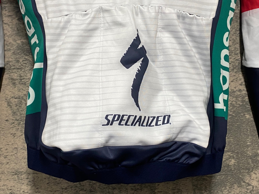 JT596 スペシャライズド SPECIALIZED 長袖 サイクルジャージ 白 紺 XS 裏起毛 BORA hansgrohe
