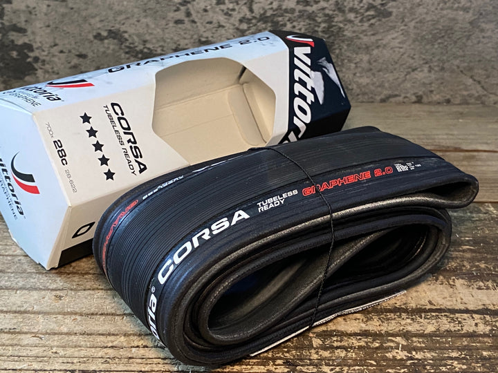 JX387 ヴィットリア Vittoria CORSA GRAPHENE 2.0 チューブレスレディタイヤ 700×28C 黒