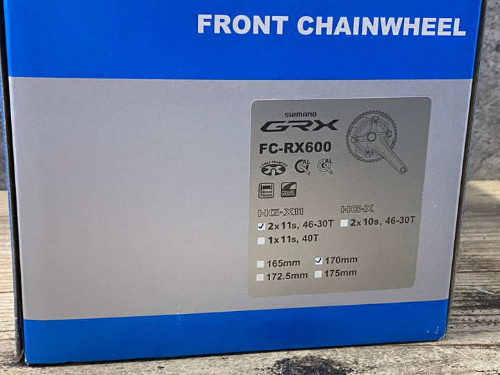 KI446 シマノ SHIMANO GRX FC-RX600 クランクセット 46/30T 170mm 2x11S