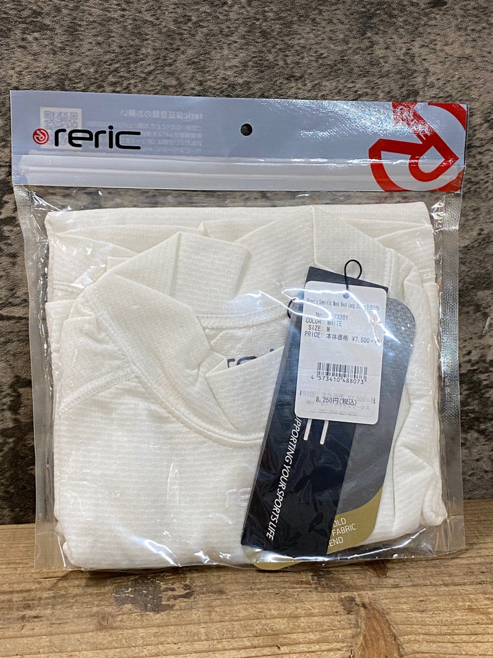 JW021 レリック reric Women's Semi-Fit Neck Long Sleeve T-Shirts 長袖ベースレイヤー 白 M レディース