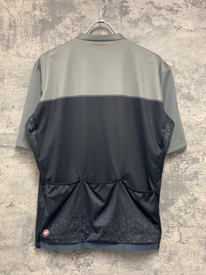 JJ187 カステリ CASTELLI 半袖 サイクルジャージ 黒 グレー XL