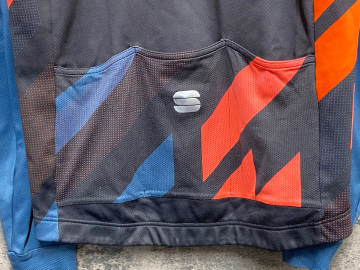 KM616 スポーツフル sportful 長袖 サイクルジャージ グレー オレンジ L 裏起毛