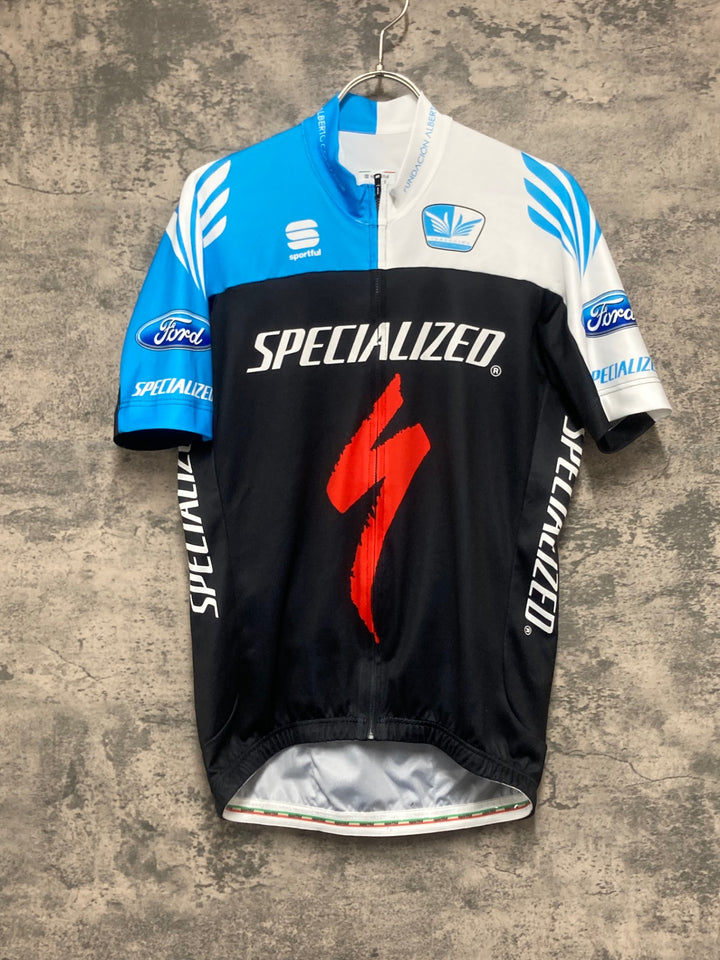 KJ862 スポーツフル sportful 半袖 サイクルジャージ 白青 L SAXO BANK