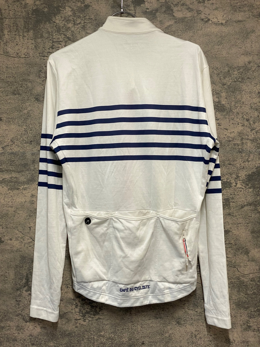 KR586 カフェドシクリステ Cafe du Cycliste CLAUDETTE MEN 長袖 サイクルジャージ 白 L ※スレあり