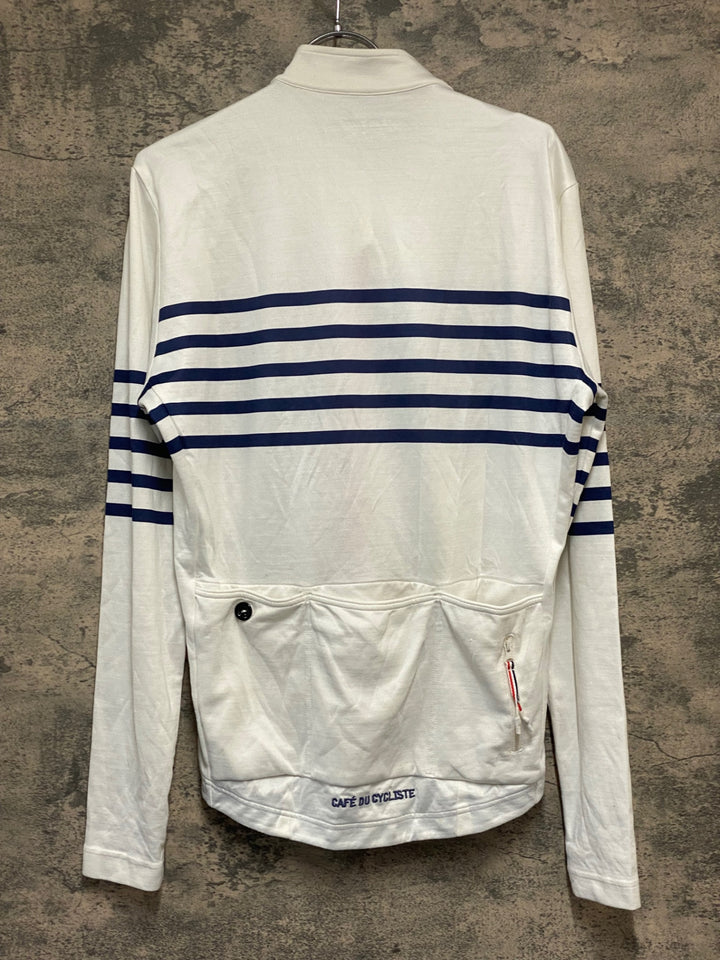 KR586 カフェドシクリステ Cafe du Cycliste CLAUDETTE MEN 長袖 サイクルジャージ 白 L ※スレあり