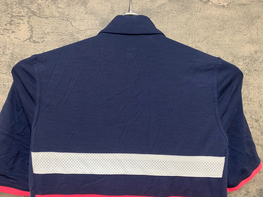 JH915 ラファ Rapha SHORT SLEEVE WINDBLOCK BREVET JERSEY 紺 XS