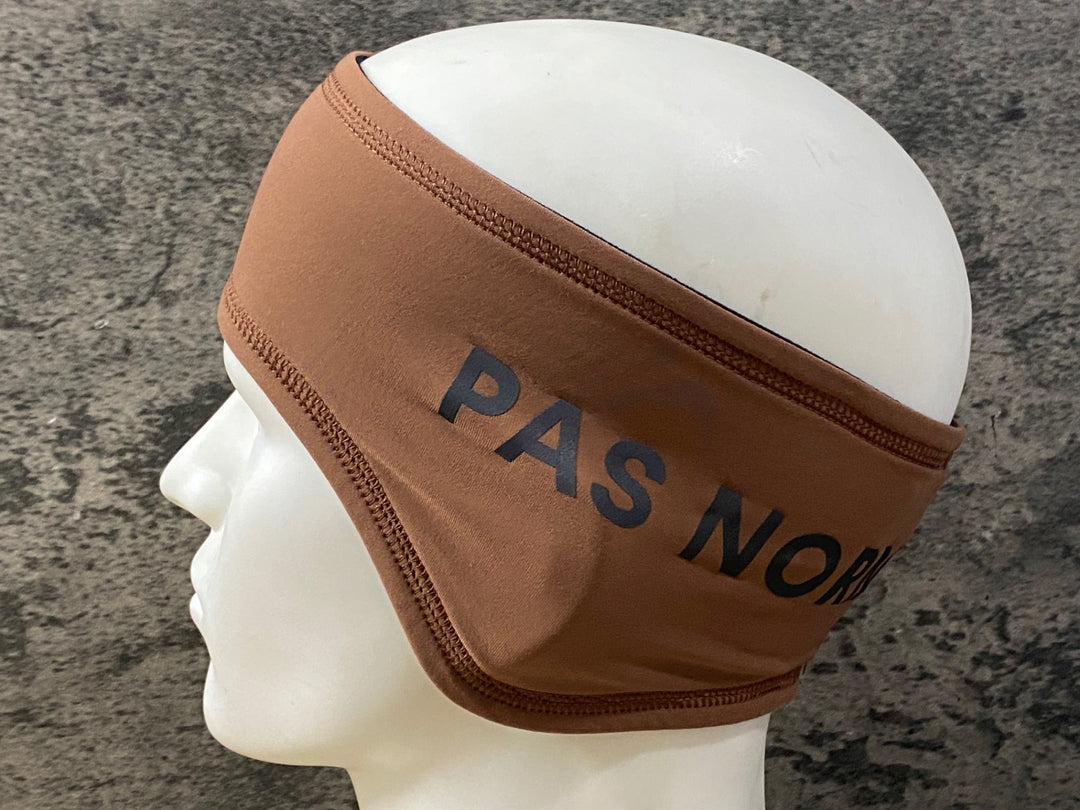 KM734 パスノーマルスタジオ PAS NORMAL STUDIOS Logo HEADBAND 裏起毛 茶