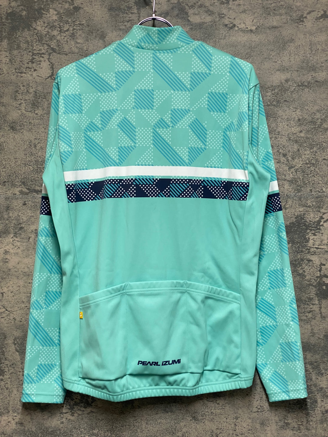 KD331 パールイズミ PEARL iZUMi 長袖 サイクルジャージ ターコイズグリーン L 裏起毛 ※袖穴空き